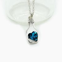 1 Piece Simple Style Heart Shape Alloy Plating Rhinestones Women's Pendant Necklace main image 3