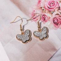 1 Pair Fashion Butterfly Metal Inlay Artificial Gemstones Women's Drop Earrings sku image 2