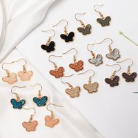 1 Pair Fashion Butterfly Metal Inlay Artificial Gemstones Women's Drop Earrings main image 1