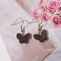 1 Pair Fashion Butterfly Metal Inlay Artificial Gemstones Women's Drop Earrings sku image 5