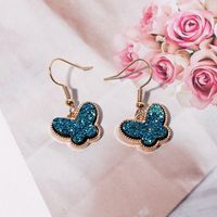 1 Pair Fashion Butterfly Metal Inlay Artificial Gemstones Women's Drop Earrings sku image 7
