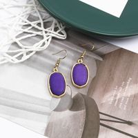 1 Pair Simple Style Rhombus Alloy Inlay Artificial Gemstones Women's Drop Earrings sku image 1