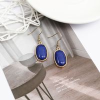 1 Pair Simple Style Rhombus Alloy Inlay Artificial Gemstones Women's Drop Earrings sku image 8