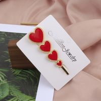 Sweet Heart Shape Alloy Plating Hair Clip 1 Piece sku image 1