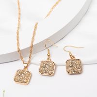 1 Set Simple Style Square Alloy Plating Women's Pendant Necklace sku image 5