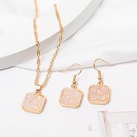 1 Set Simple Style Square Alloy Plating Women's Pendant Necklace sku image 7