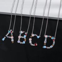 1 Piece Simple Style Letter Alloy Plating Rhinestones Women's Pendant Necklace main image 1