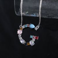 1 Piece Simple Style Letter Alloy Plating Rhinestones Women's Pendant Necklace sku image 7