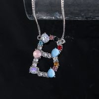 1 Piece Simple Style Letter Alloy Plating Rhinestones Women's Pendant Necklace sku image 2