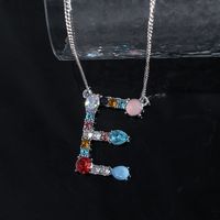1 Piece Simple Style Letter Alloy Plating Rhinestones Women's Pendant Necklace sku image 5