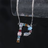 1 Piece Simple Style Letter Alloy Plating Rhinestones Women's Pendant Necklace sku image 16