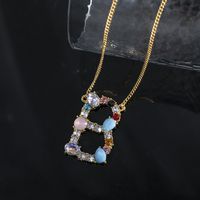 1 Piece Simple Style Letter Alloy Plating Rhinestones Women's Pendant Necklace sku image 28
