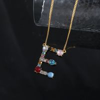 1 Piece Simple Style Letter Alloy Plating Rhinestones Women's Pendant Necklace sku image 31