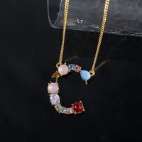 1 Piece Simple Style Letter Alloy Plating Rhinestones Women's Pendant Necklace sku image 29