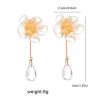 1 Pair Fashion Flower Alloy Resin Women's Drop Earrings main image 6