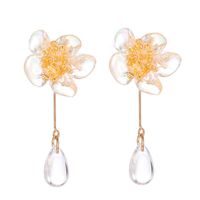 1 Pair Fashion Flower Alloy Resin Women's Drop Earrings sku image 1
