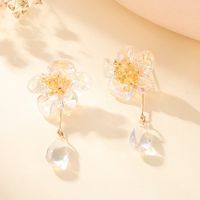 1 Pair Fashion Flower Alloy Resin Women's Drop Earrings main image 3