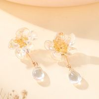1 Pair Fashion Flower Alloy Resin Women's Drop Earrings main image 4