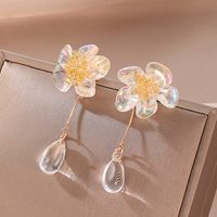 1 Pair Fashion Flower Alloy Resin Women's Drop Earrings main image 1