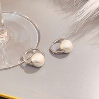 1 Pair Fashion Round Alloy Plating Artificial Pearls Women's Earrings main image 4