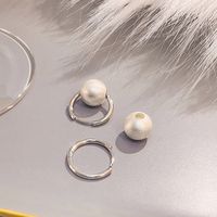 1 Pair Fashion Round Alloy Plating Artificial Pearls Women's Earrings main image 5