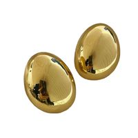 1 Pair Simple Style Solid Color Plating Metal Ear Studs main image 3