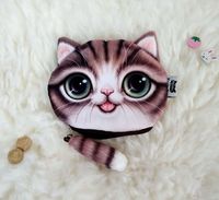 Women's Cat Plush Zipper Coin Purses sku image 4