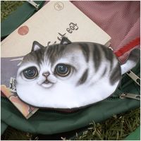 Unisex Cat Plush Polyester Zipper Coin Purses main image 3