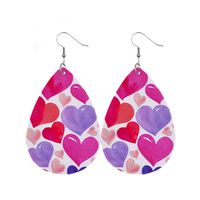 1 Pair Sweet Streetwear Heart Shape Pu Leather Drop Earrings main image 4