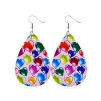 1 Pair Sweet Streetwear Heart Shape Pu Leather Drop Earrings sku image 2