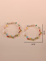 1 Pair Simple Style Circle Beaded Plating Artificial Crystal Iron Earrings main image 5