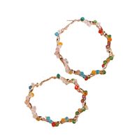 1 Paar Einfacher Stil Kreis Perlen Überzug Künstlicher Kristall Eisen Ohrringe main image 2