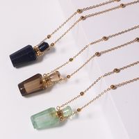 Simple Style Perfume Bottle Crystal Metal Pendant Necklace 1 Piece main image 4