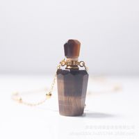 Simple Style Perfume Bottle Crystal Metal Pendant Necklace 1 Piece sku image 4