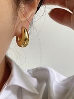 1 Pair Retro Solid Color Plating Brass Hoop Earrings main image 5