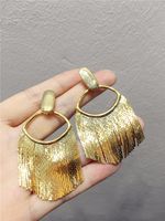 1 Pair Fashion Solid Color Alloy Tassel Plating Women's Drop Earrings sku image 2