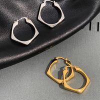 1 Pair Fashion Rhombus Metal Plating Women's Earrings main image 5