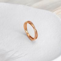 Fashion Solid Color Titanium Steel Inlay Zircon Rings 1 Piece sku image 10