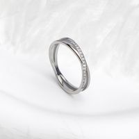 Fashion Solid Color Titanium Steel Inlay Zircon Rings 1 Piece sku image 16