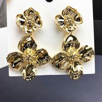 1 Pair Fashion Flower Metal Plating Women's Drop Earrings main image 4