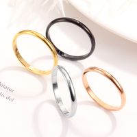 Simple Style Solid Color Titanium Steel Rings 1 Piece main image 4