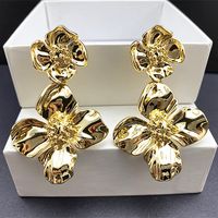 1 Pair Fashion Flower Metal Plating Women's Drop Earrings sku image 1