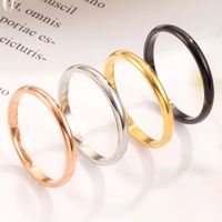 Simple Style Solid Color Titanium Steel Rings 1 Piece main image 1