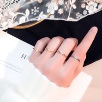 Simple Style Solid Color Titanium Steel Rings 1 Piece main image 3