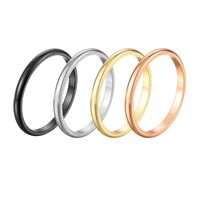 Simple Style Solid Color Titanium Steel Rings 1 Piece main image 2
