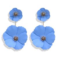 1 Pair Fashion Flower Metal Stoving Varnish Women's Drop Earrings sku image 1