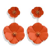1 Pair Fashion Flower Metal Stoving Varnish Women's Drop Earrings sku image 10