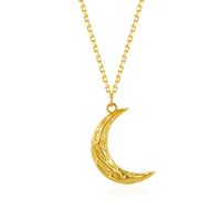 Mode Lune Argent Placage Plissé Pendentif 1 Pièce main image 5