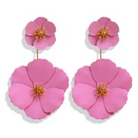 1 Pair Fashion Flower Metal Stoving Varnish Women's Drop Earrings sku image 7