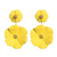 1 Pair Fashion Flower Metal Stoving Varnish Women's Drop Earrings sku image 4